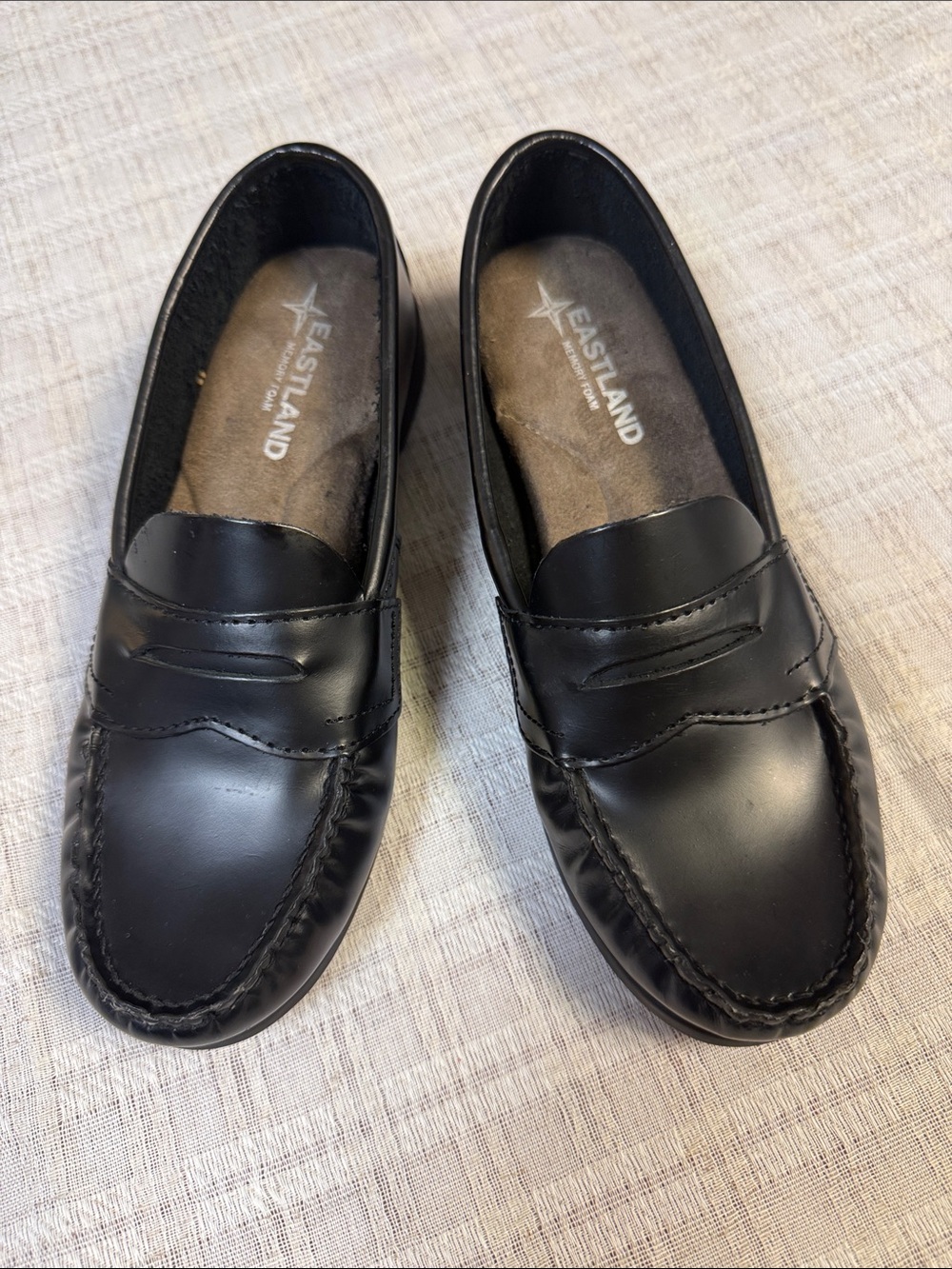 Eastland Black Leather Penny Loafers - Classic Slip-On Dress Shoes